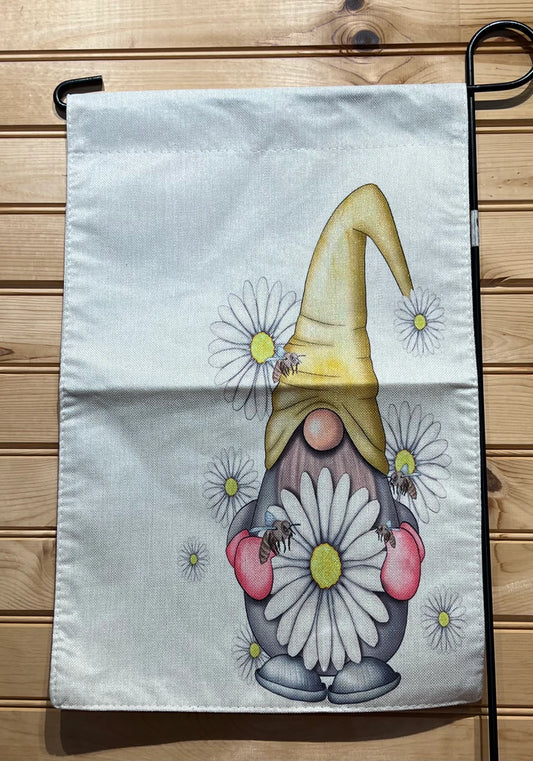 Daisy Gnome Garden Flag